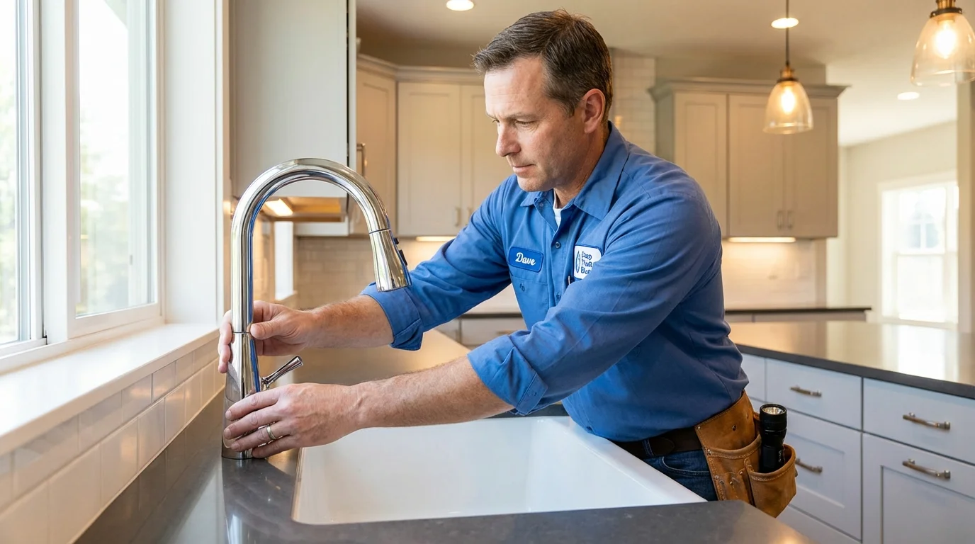 Kitchen faucet installation by Johns Plumbing LLC in Haymarket